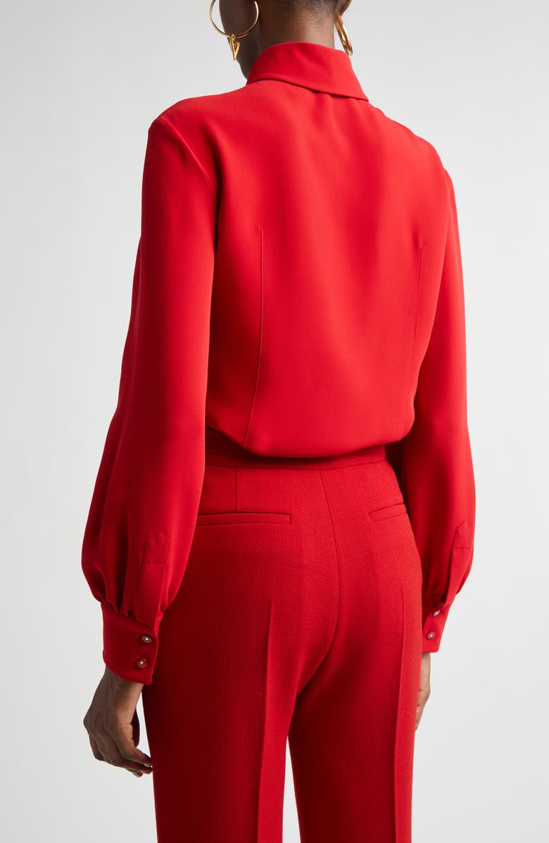 Valentino Solid Silk Cady Couture Button-Up Shirt, Alternate, color, Paris