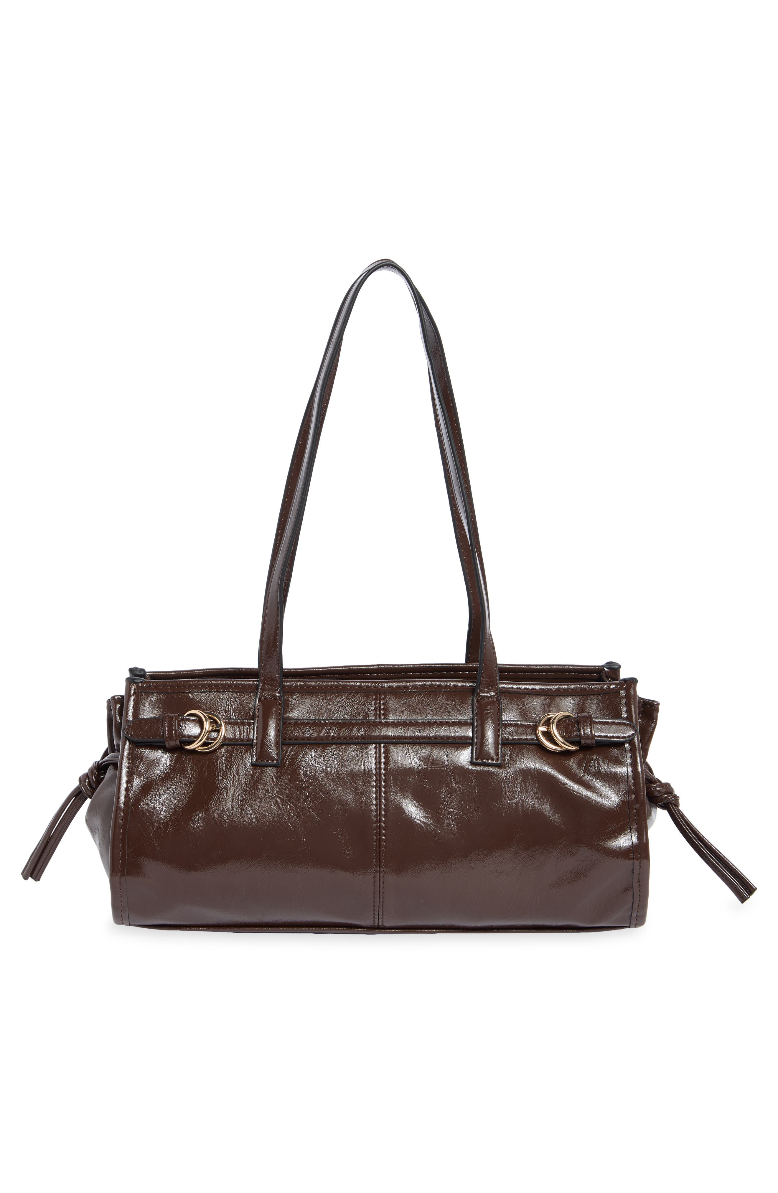 Chadwin Faux Leather Shoulder Bag, Alternate, color, CHOCO FONDANT CRINKLE