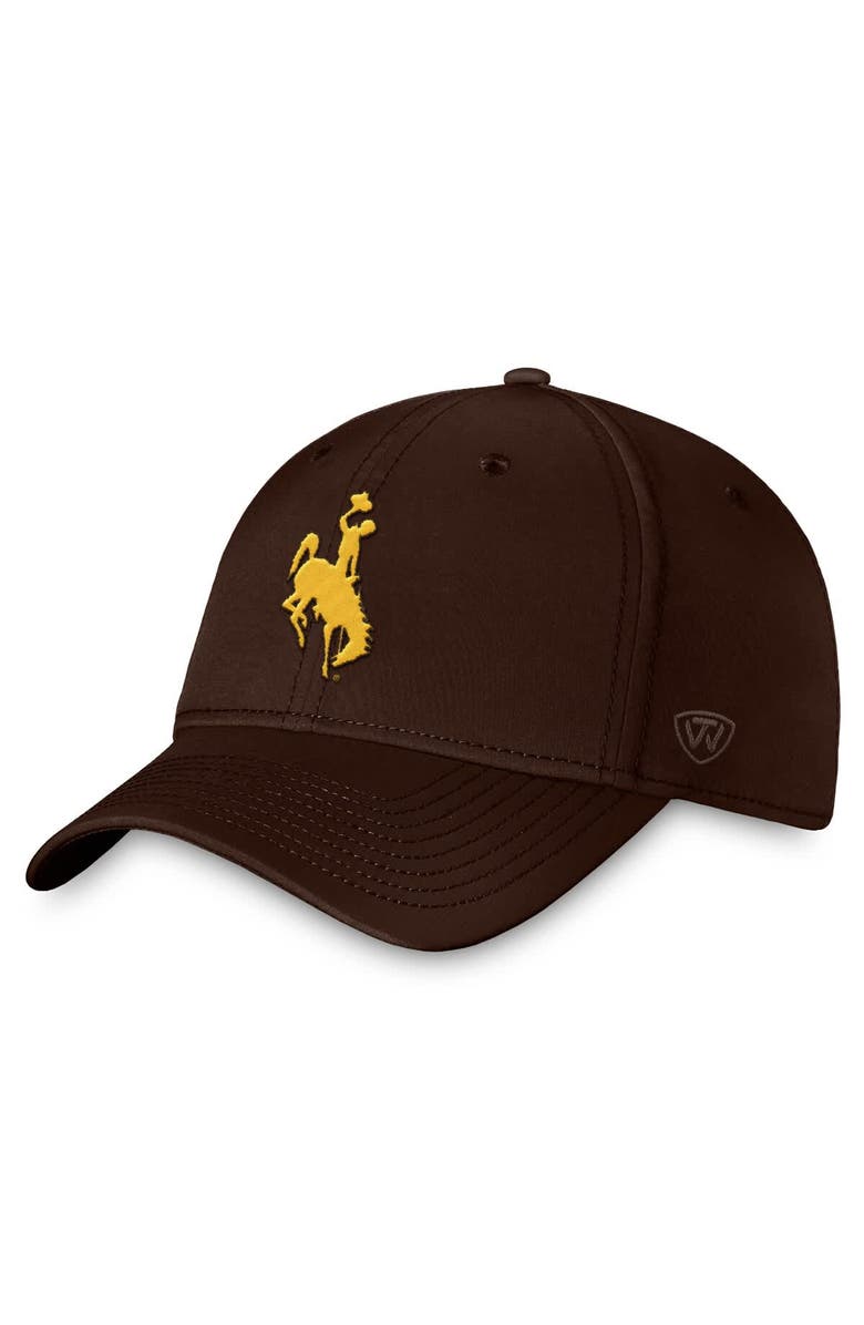TOP OF THE WORLD Men's Top of the World  Brown Wyoming Cowboys Reflex Fitted Hat, Main, color, 