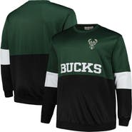 FANATICS Men's Fanatics Branded Hunter Green/Black Milwaukee Bucks Big & Tall Split Pullover Sweatshirt
