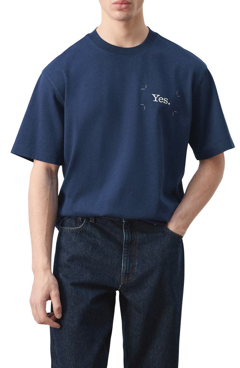 MANGO x Fantastic Man Yes Graphic T-Shirt, Main, color, Ink Blue