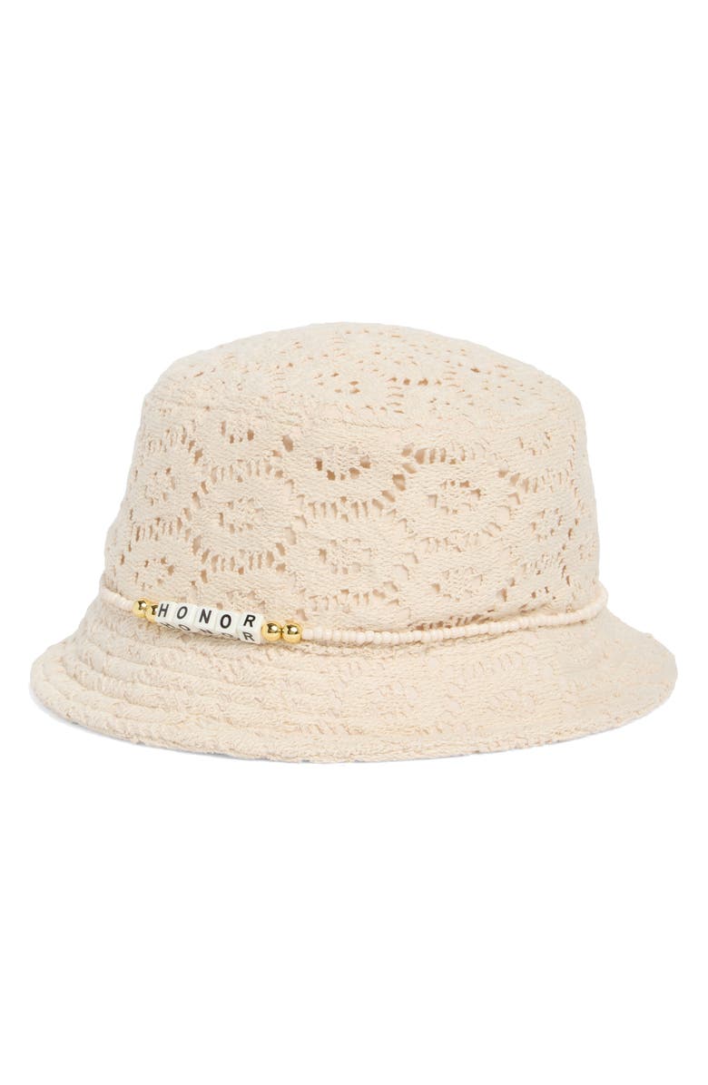 HONOR THE GIFT Friendship Crochet Cotton Bucket Hat, Main, color, Bone