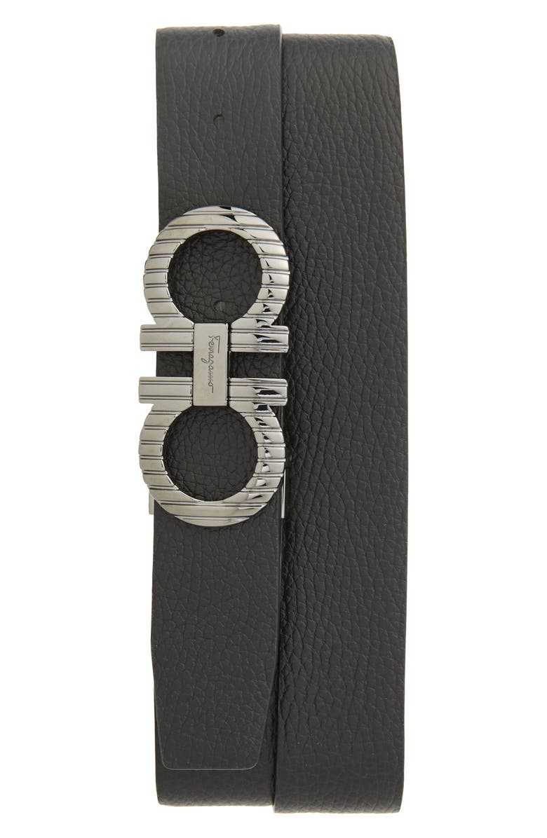 FERRAGAMO Double Gancio Reversible Leather Belt, Alternate, color, 