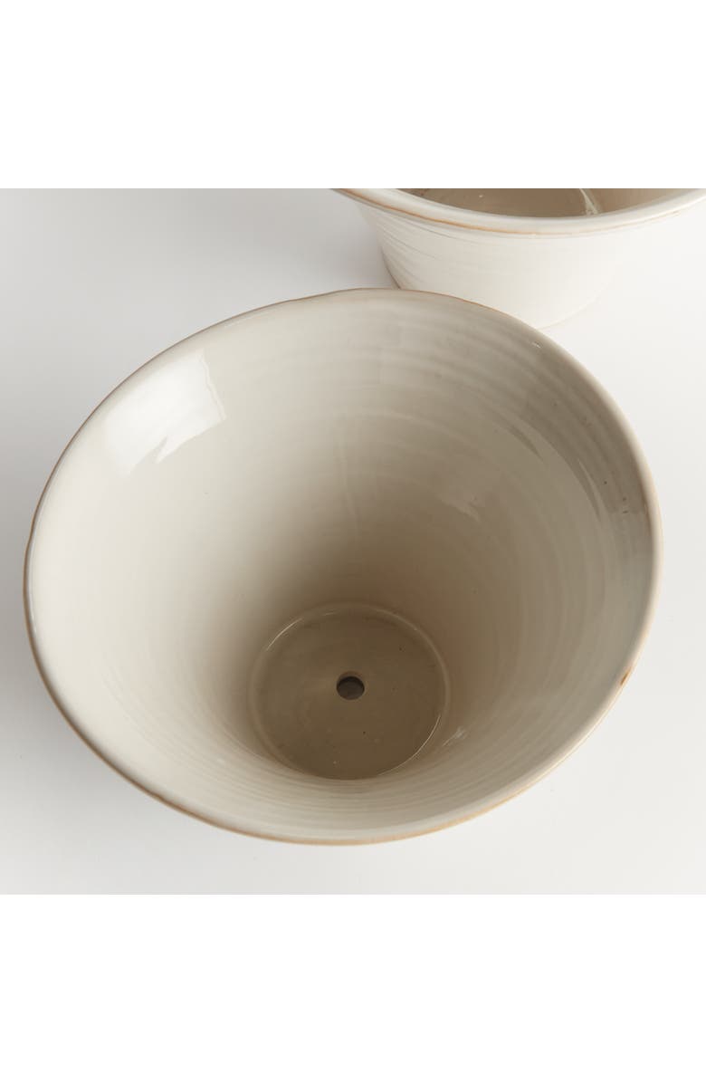 Napa Home & Garden Cotes Pots - 2pc - White Stoneware Planters w/ Drain Hole, Alternate, color, White