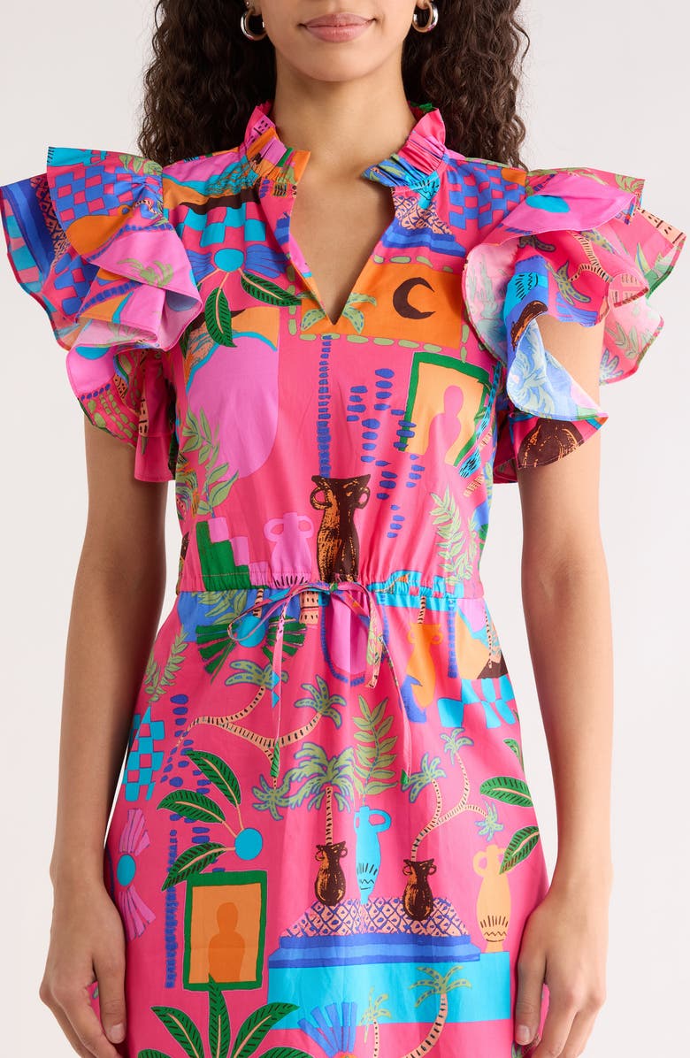 SUGARLIPS Lanus City Dillan Ruffle Midi Dress, Alternate, color,