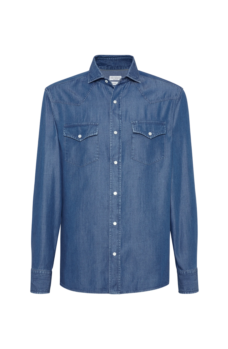 Brunello Cucinelli Lightweight denim shirt, Main, color, 