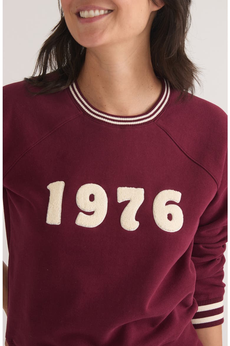 Anytime 1976 Appliqué Sweatshirt, Alternate, color, CRIMSON