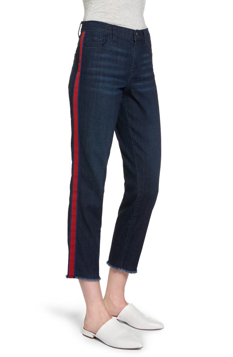 Halogen<sup>®</sup> Tuxedo Stripe Straight Leg Jeans, Alternate, color,