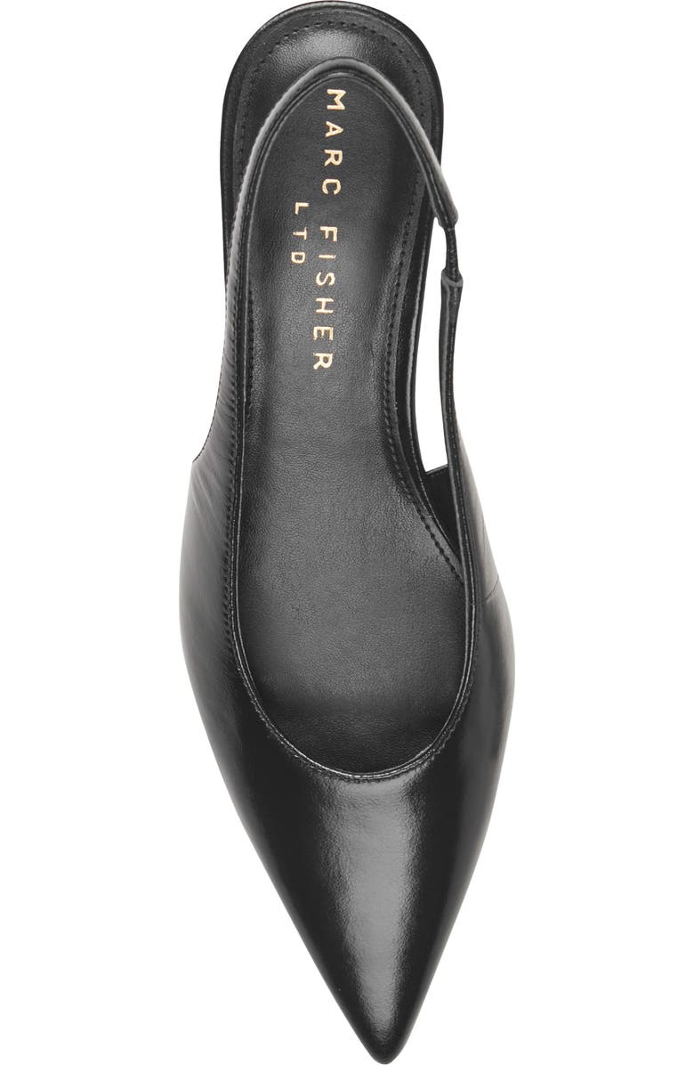 Marc Fisher Taten Slingback Pointed Toe Wedge Pump, Alternate, color, Black Smooth