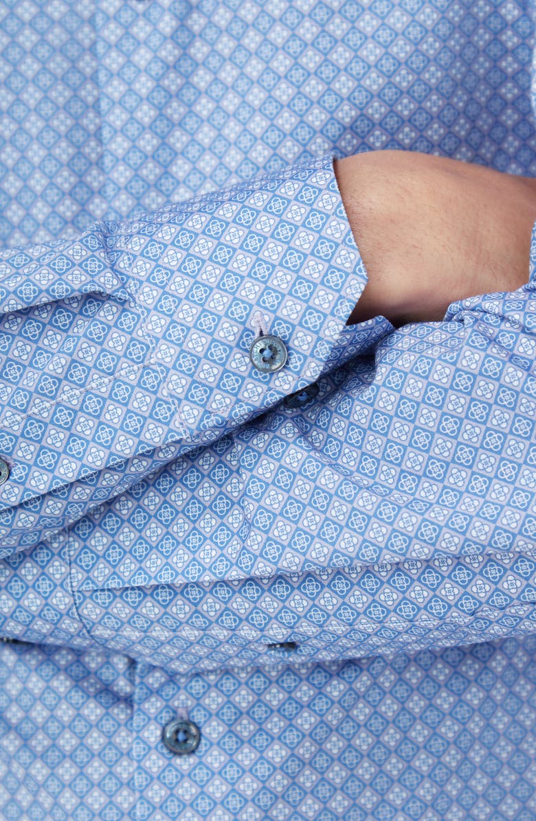 Bugatchi James OoohCotton<sup>®</sup> Geo Print Button-Up Shirt, Alternate, color,
