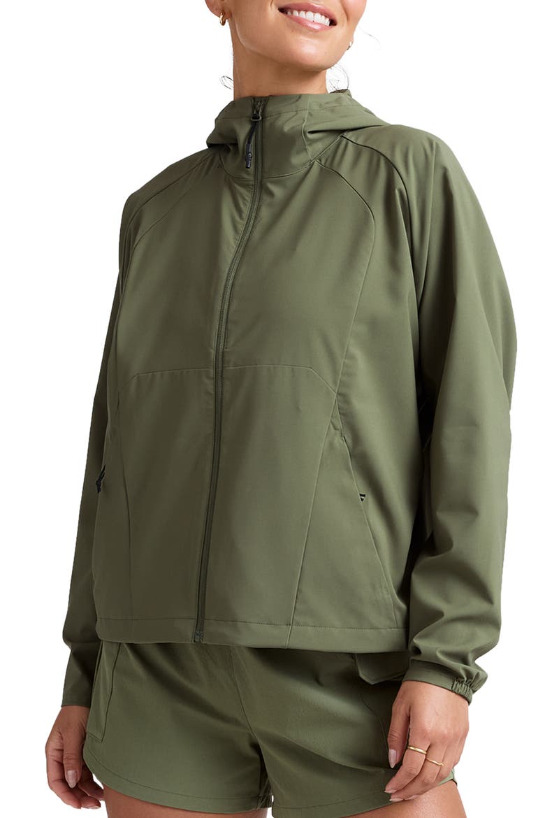 Cross Country Packable Jacket, Main, color, OLIVE BRANCH