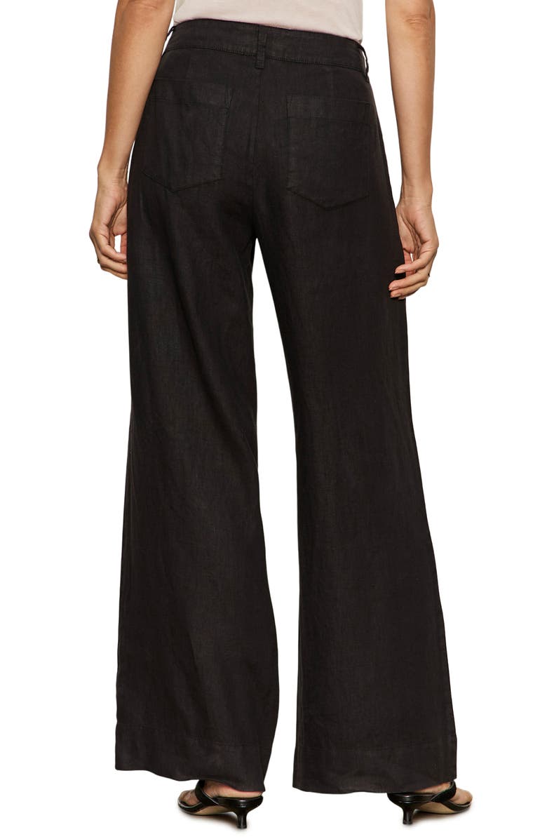 Sanctuary The Marine Linen Wide Leg Pants, Alternate, color, Black