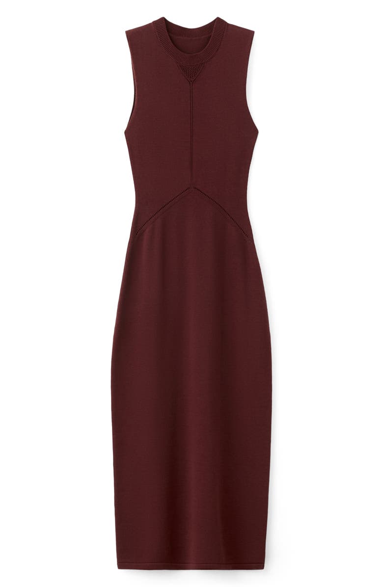 MANGO Knit Midi Dress, Main, color, Wine