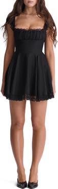 HOUSE OF CB Kaia Lace Trim Fit & Flare Minidress