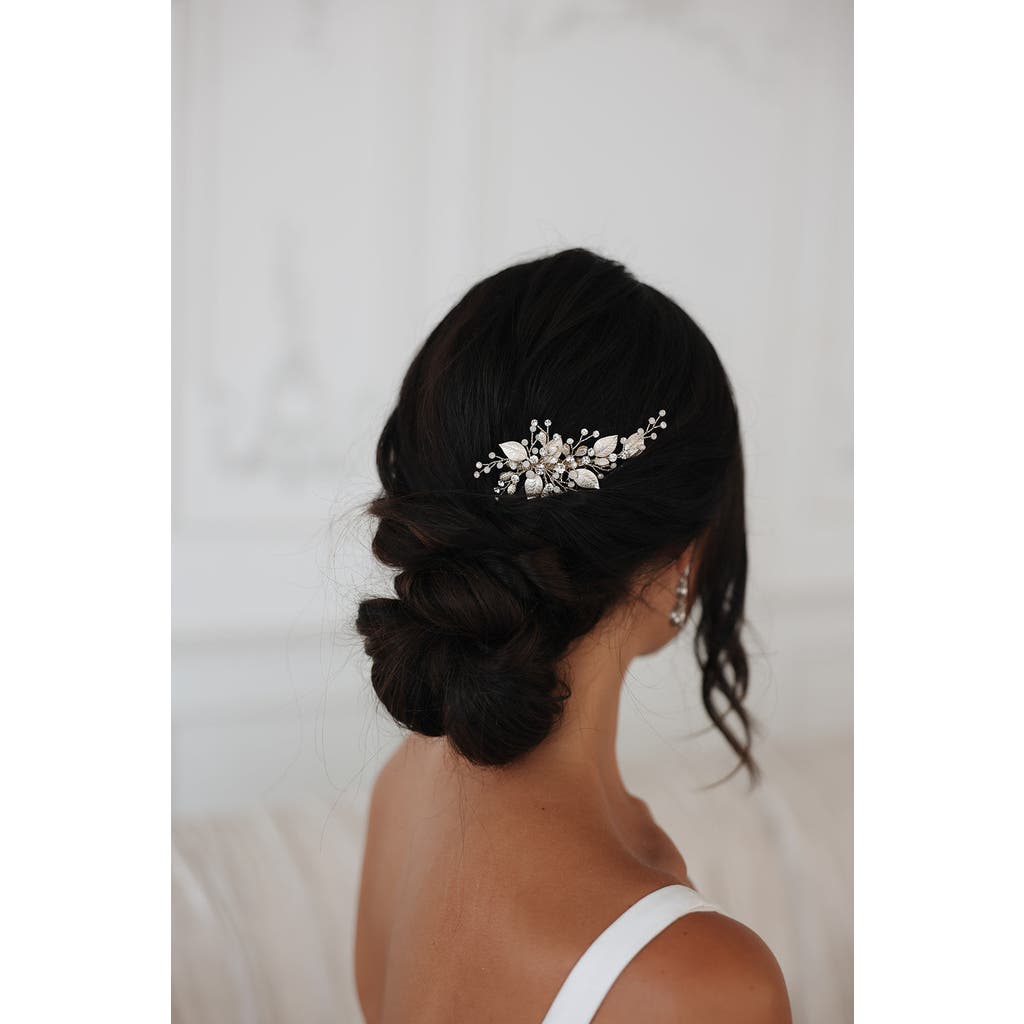 Untamed Petals Talin Crystal Comb In Metallic