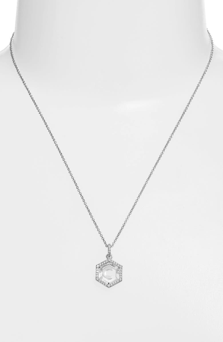 Nadri Hexagon Initial Pendant Necklace, Alternate, color,