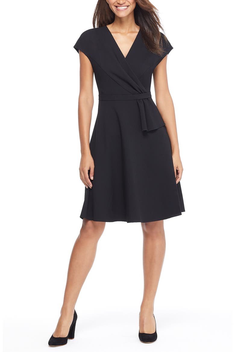 Lydia Double Face Twist Dress (Nordstrom Exclusive), Main, color, BLACK