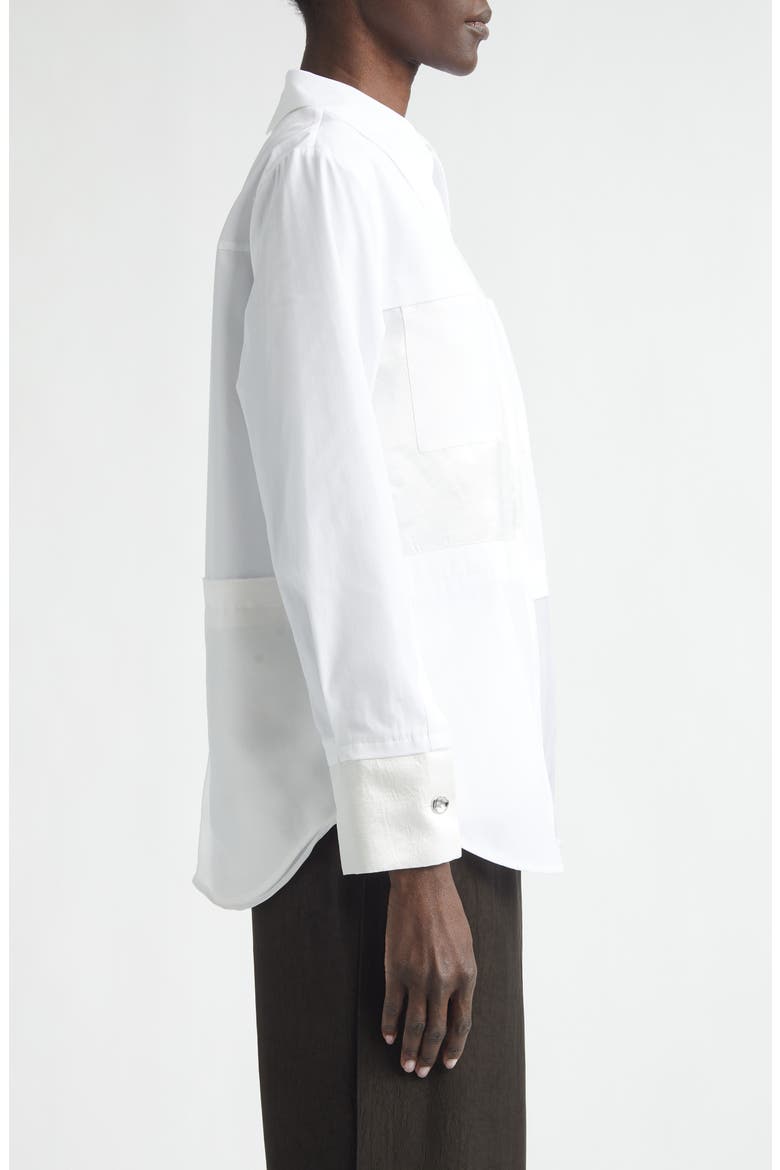 Collage Zip-Up Shirt, Alternate, color, WHITE