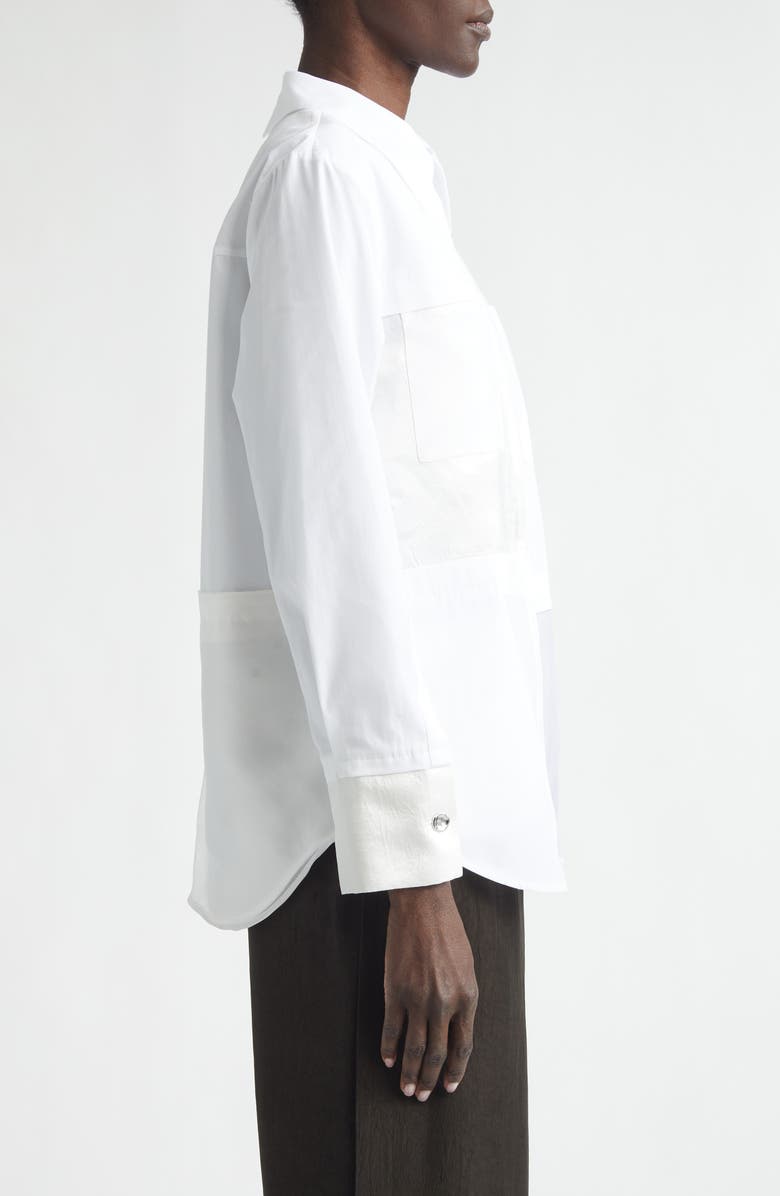 Jason Wu Collection Collage Zip-Up Shirt, Alternate, color, White