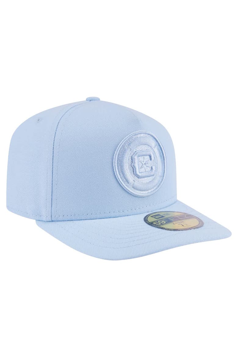 Men's New Era Light Blue Chicago Fire Color Pack A-Frame 59FIFTY Fitted Hat, Alternate, color, Light Blue
