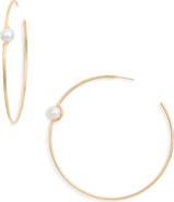Tasha Faux Pearl Open Hoop Earrings