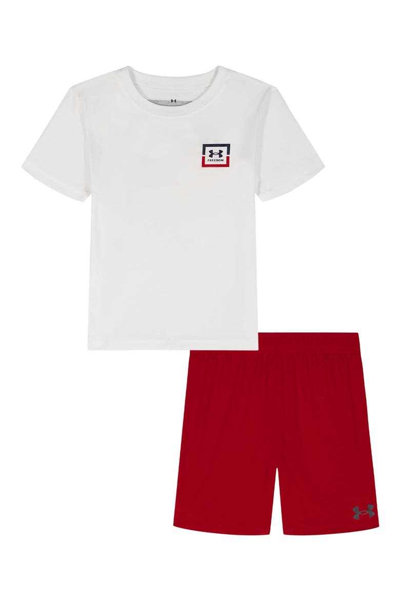 Kids' Freedom Flag T-Shirt & Shorts Set, Main, color, WHITE