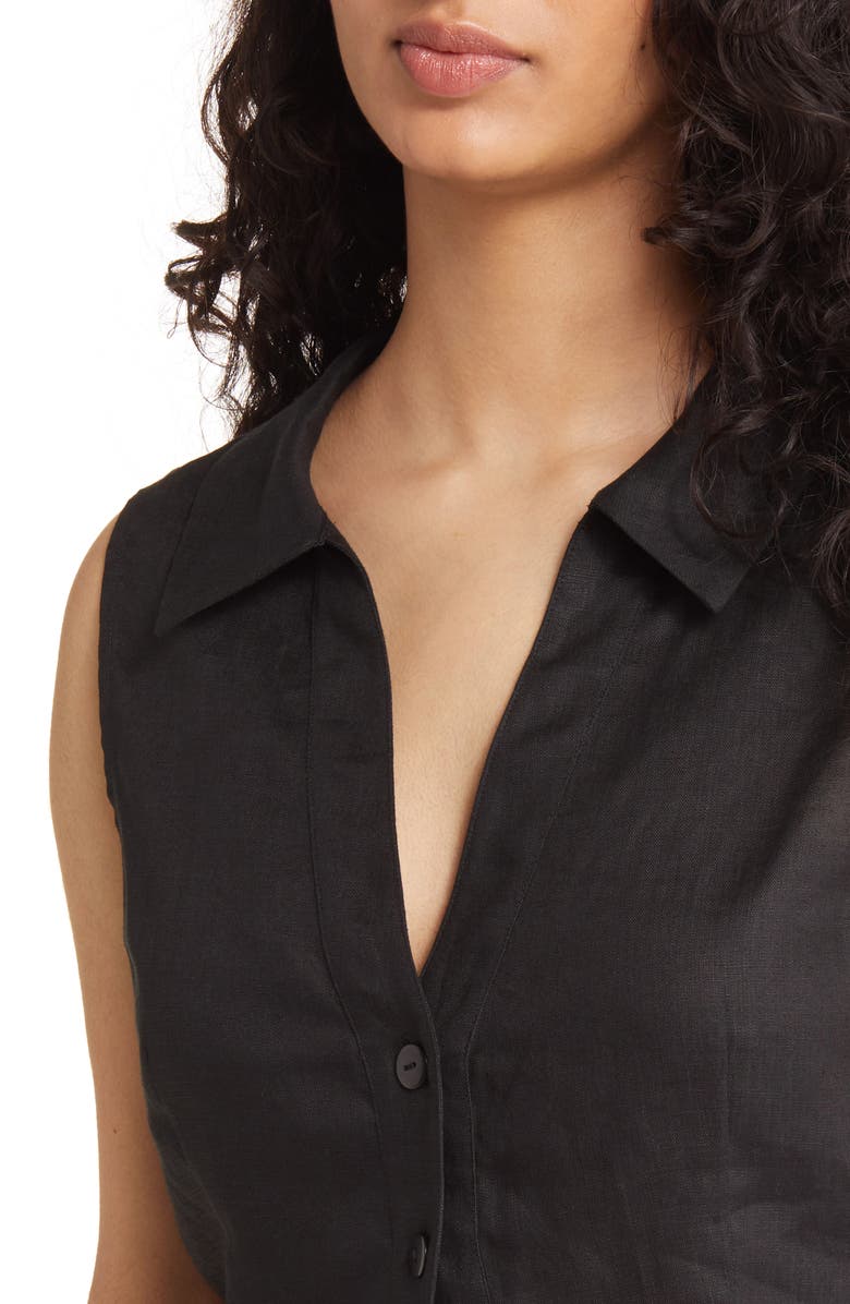 WAYF Devin Sleeveless Linen Shirt, Alternate, color,