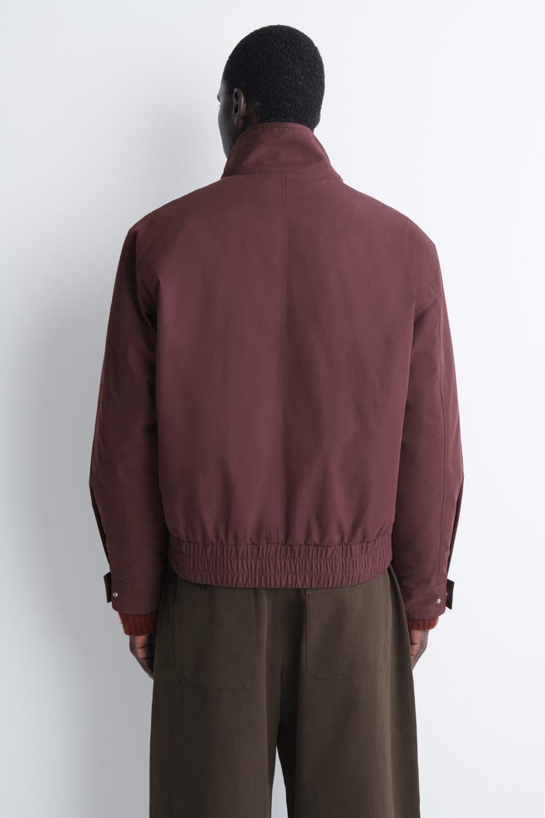Padded Mock-Neck Bomber Jacket, Alternate, color, BURGUNDY