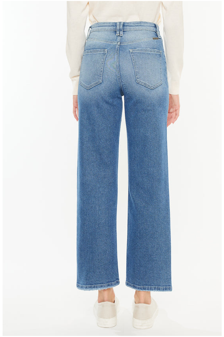 Bethany High Rise 90's Criss Cross Straight Leg Jeans, Alternate, color, Medium Wash