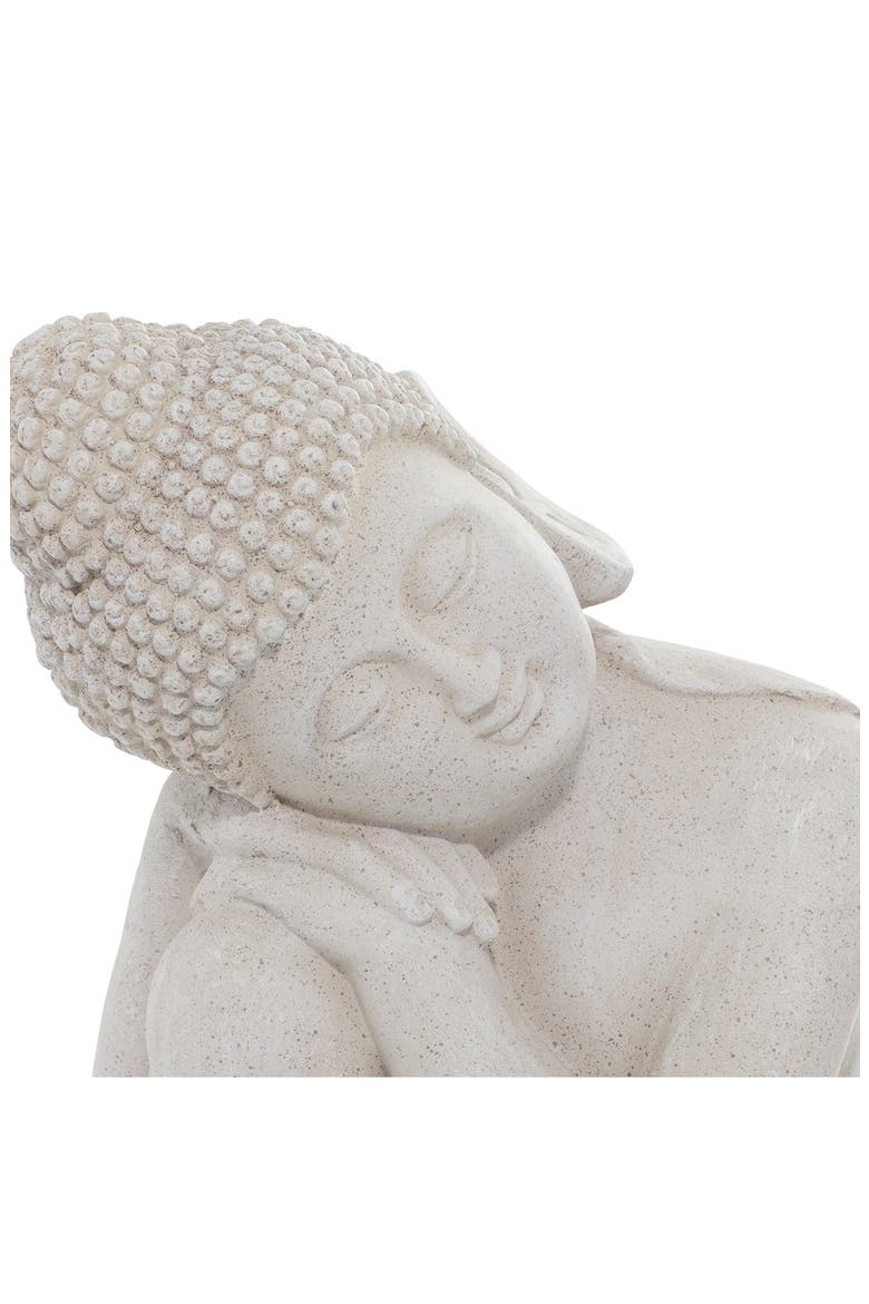 Gray Magnesium Oxide Traditional Buddha Garden Sculpture, Alternate, color, GREY