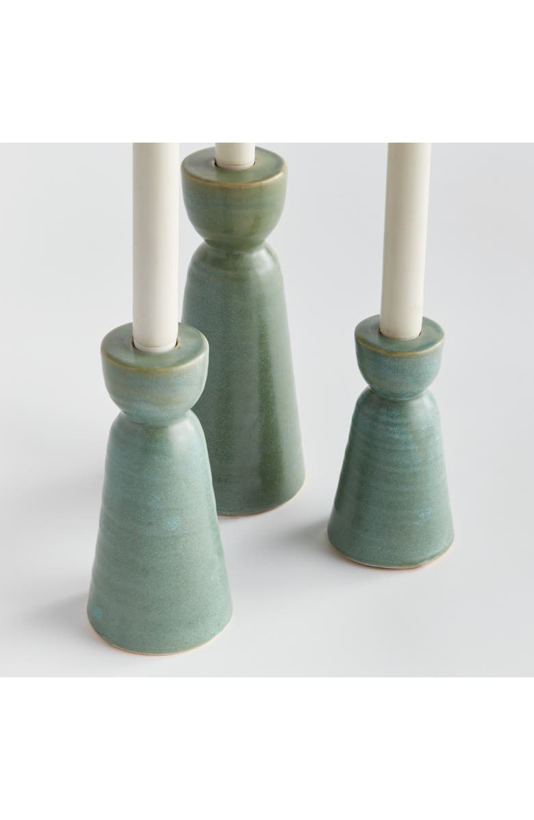 Napa Home & Garden Libbey Taper Candle Holders, Alternate, color, Green