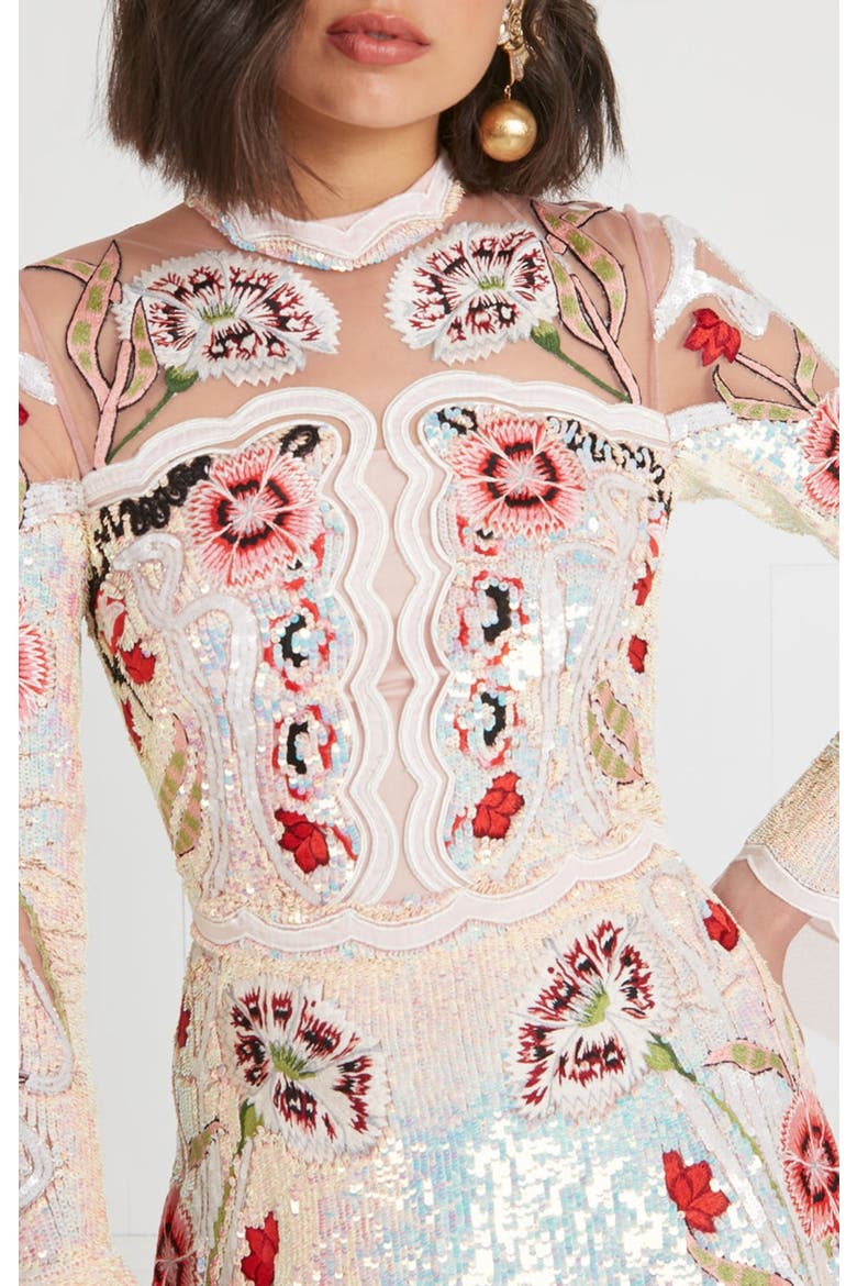 Remi Midi Show Dress, Alternate, color, Iridescent Rose