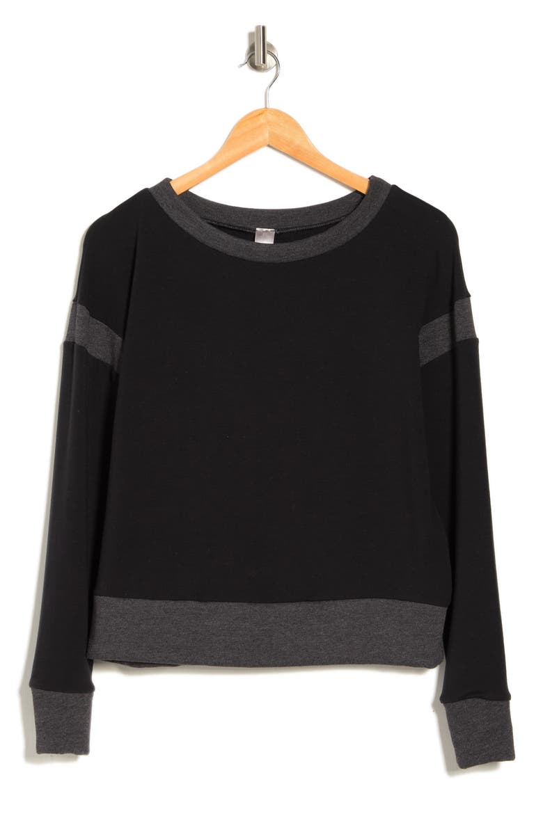 Spring Varsity Long Sleeve Tee, Alternate, color, BLACK