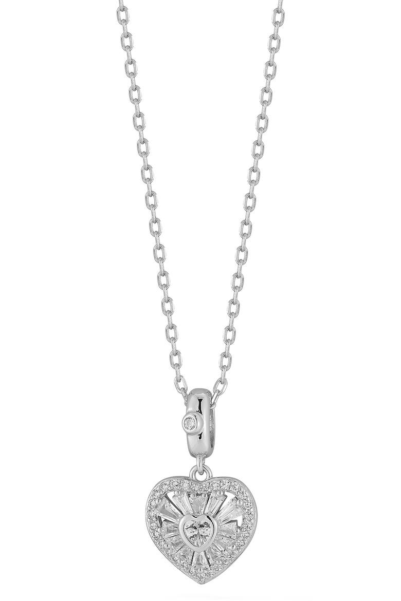 Heart Cluster Pendant Necklace, Main, color, SILVER