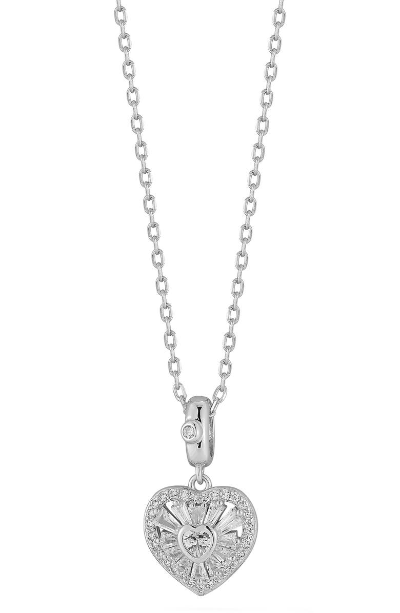 GLAZE JEWELRY Heart Cluster Pendant Necklace, Main, color, Silver