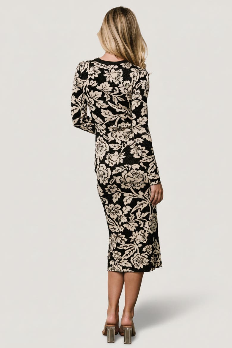 Marci Sweater Dress, Alternate, color, Black + Ivory Floral