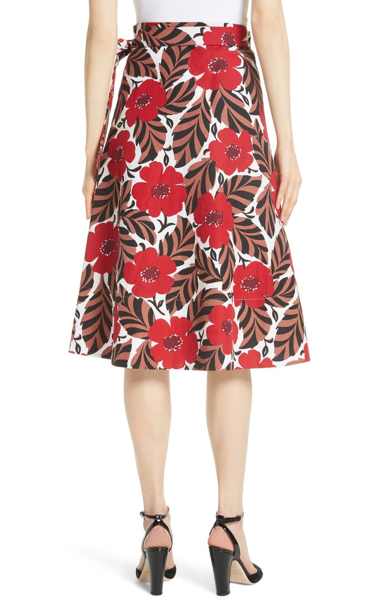 ZDNU KATE SPADE kate spade new york poppy field wrap skirt, Alternate, color,