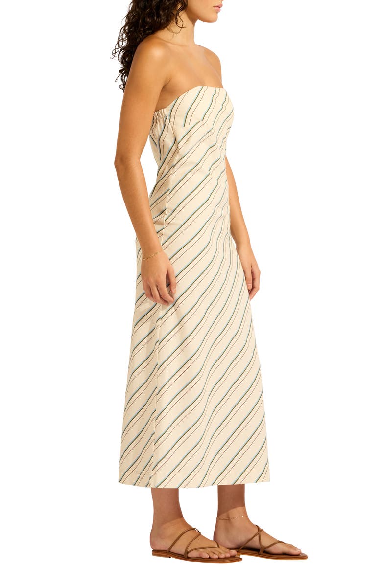 Seafolly Bias Cut Cover-Up Midi Dress, Alternate, color, Ecru