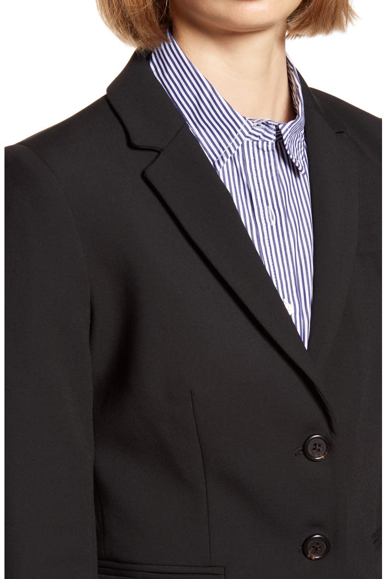 Schoolboy Stretch Crepe Blazer (Nordstrom Exclusive), Alternate, color, BLACK