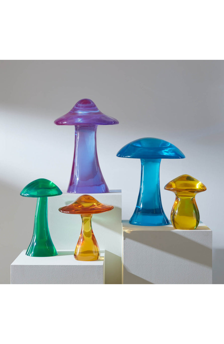 Jonathan Adler Turquoise Acrylic Mushroom Objet, Alternate, color, 
