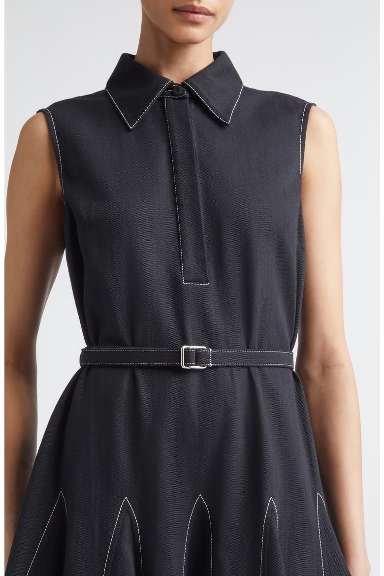 Monique Sleeveless Gored Denim Dress, Alternate, color, BLACK