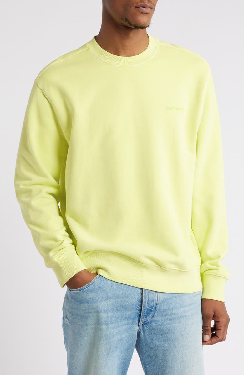 Carhartt Work In Progress Garment Dyed Script Sweatshirt, Main, color, 