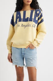 Vinyl Icons Malibu Off the Shoulder Graphic Sweatshirt