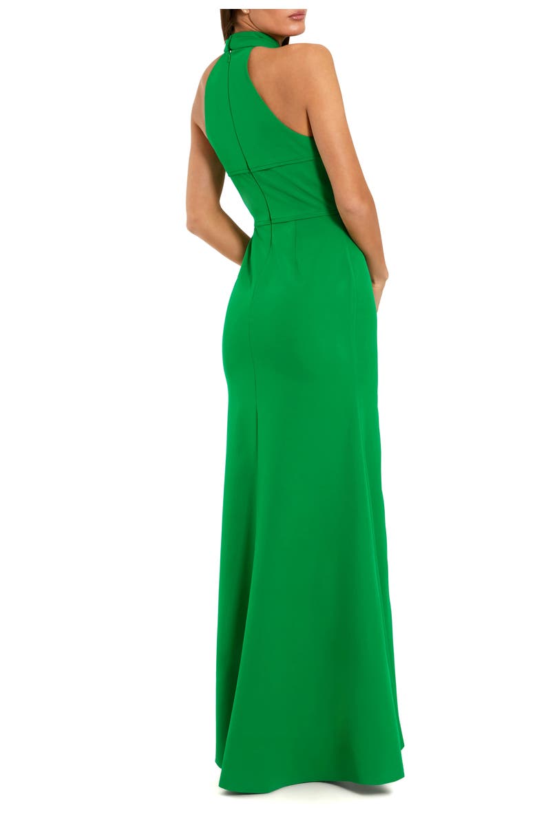 Mac Duggal Flower Halter Neck Crepe Column Sleeveless Gown, Alternate, color, Spring Green