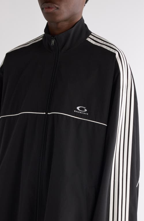 Balenciaga Black Tracksuit Jacket In Technical Fabric