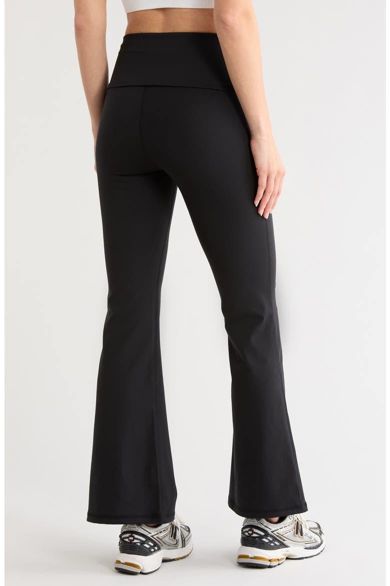Lux Florence Foldover 7\/8 Flare Leggings, Alternate, color, BLACK