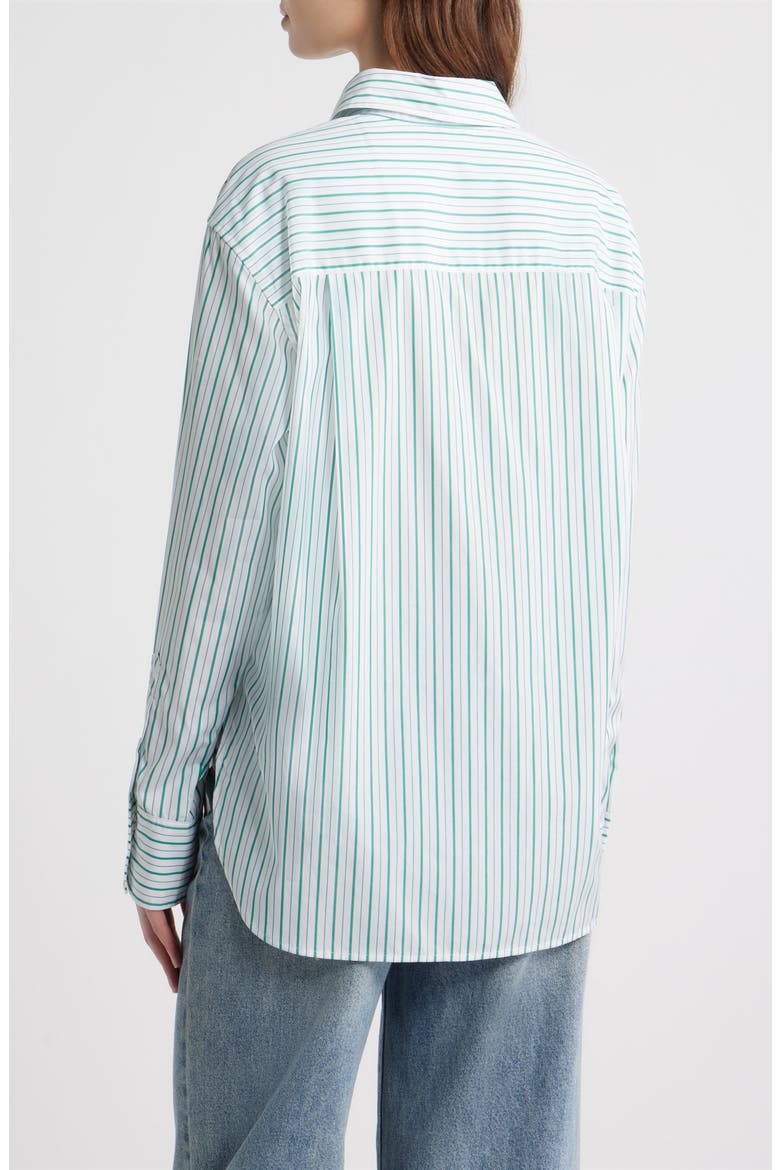 Connie Stripe Button-Up Shirt, Alternate, color, GREEN STRIPE