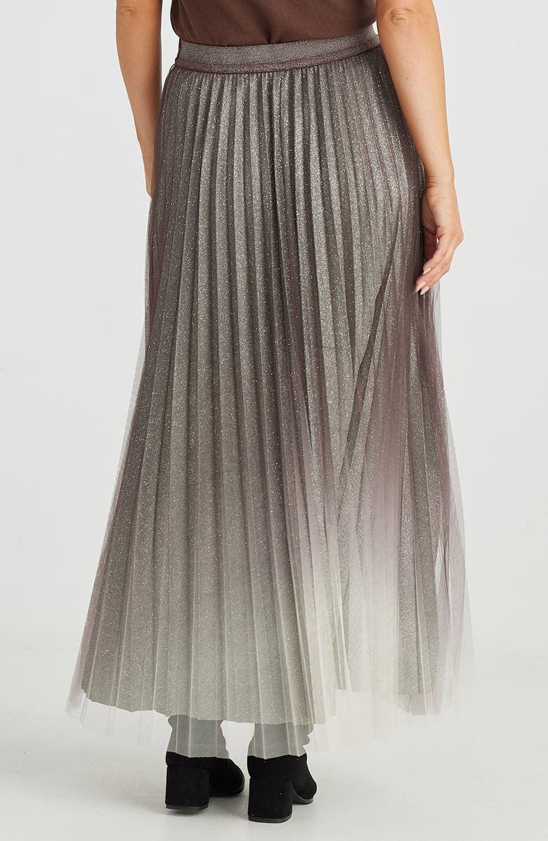 Brave+True West End Ombré Metallic Pleated Maxi Skirt, Alternate, color,