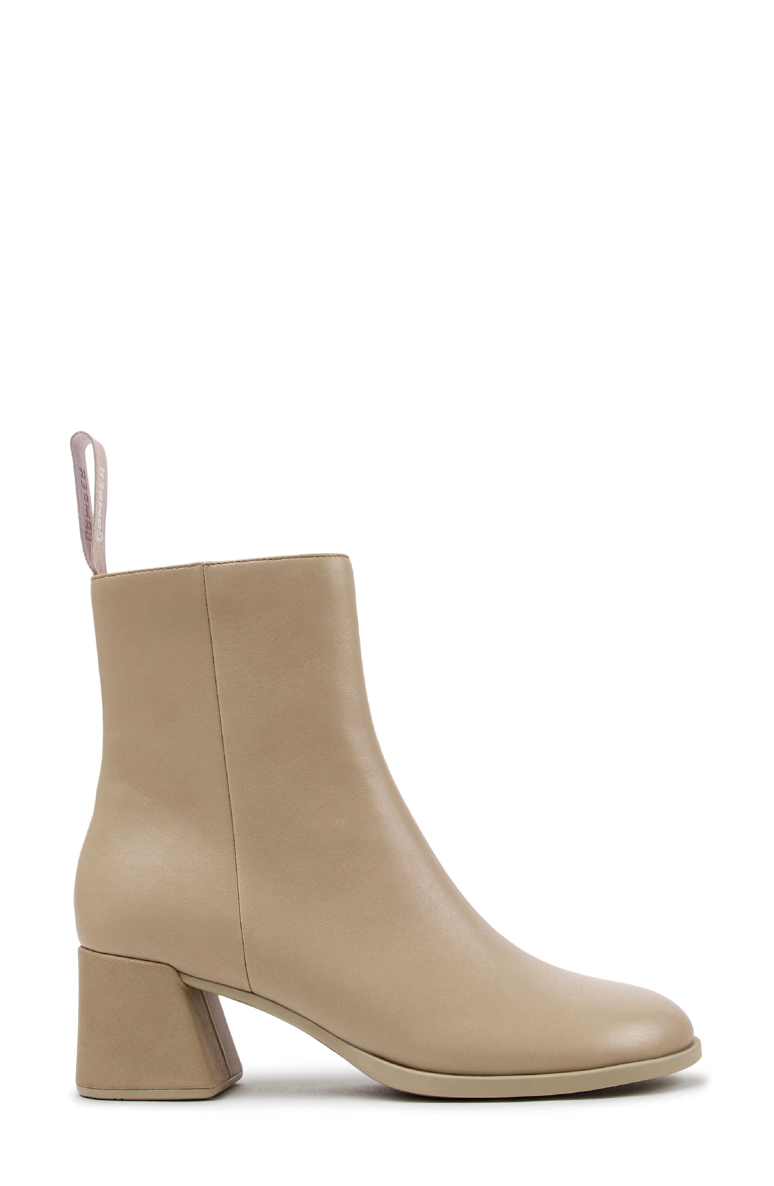 Kora Leather Bootie, Alternate, color, LIGHT BEIGE