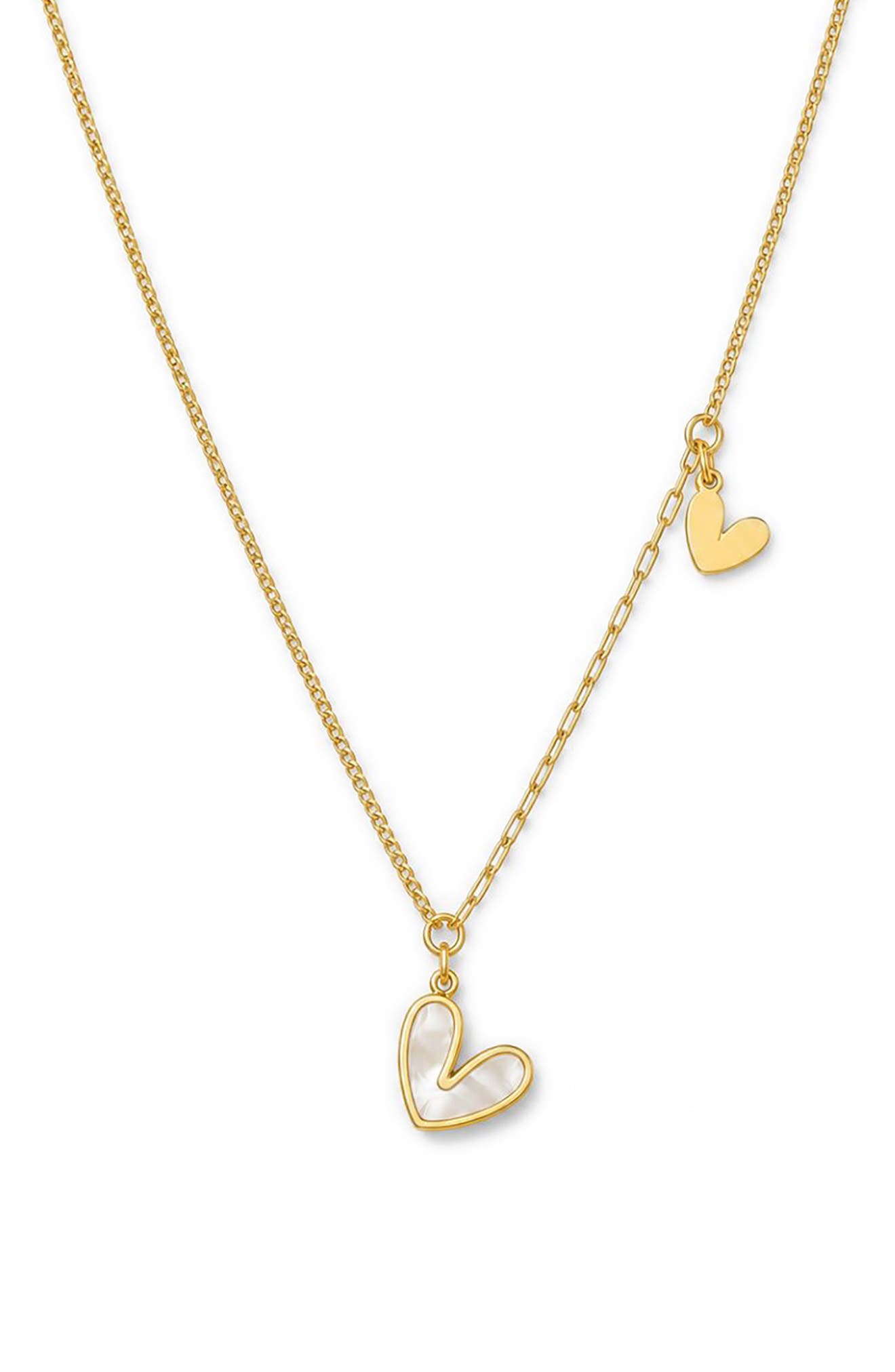 Double Heart Charm Necklace